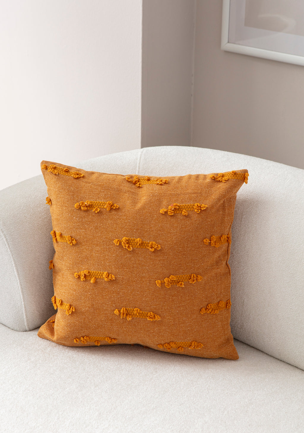 Petek Puantiyeli Kırlent Kılıfı - Puantiye Dokulu Dekoratif Yastık