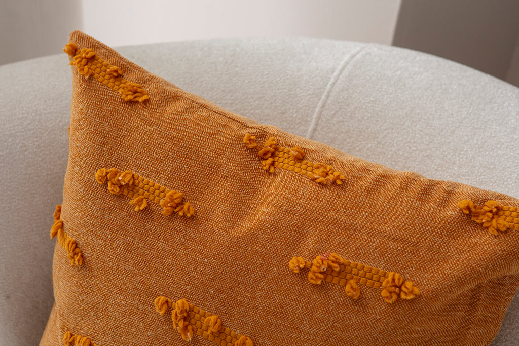 Petek Puantiyeli Kırlent Kılıfı - Puantiye Dokulu Dekoratif Yastık