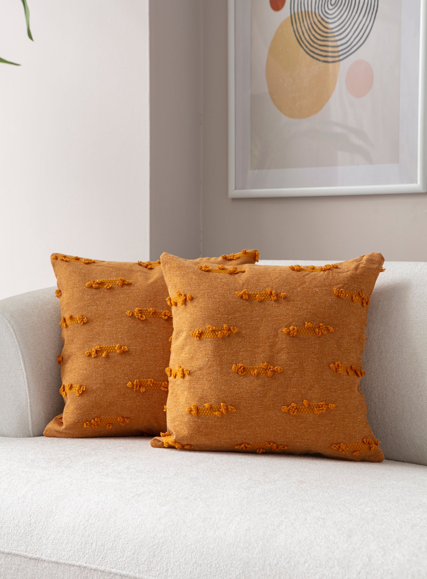 Petek Puantiyeli Kırlent Kılıfı - Puantiye Dokulu Dekoratif Yastık