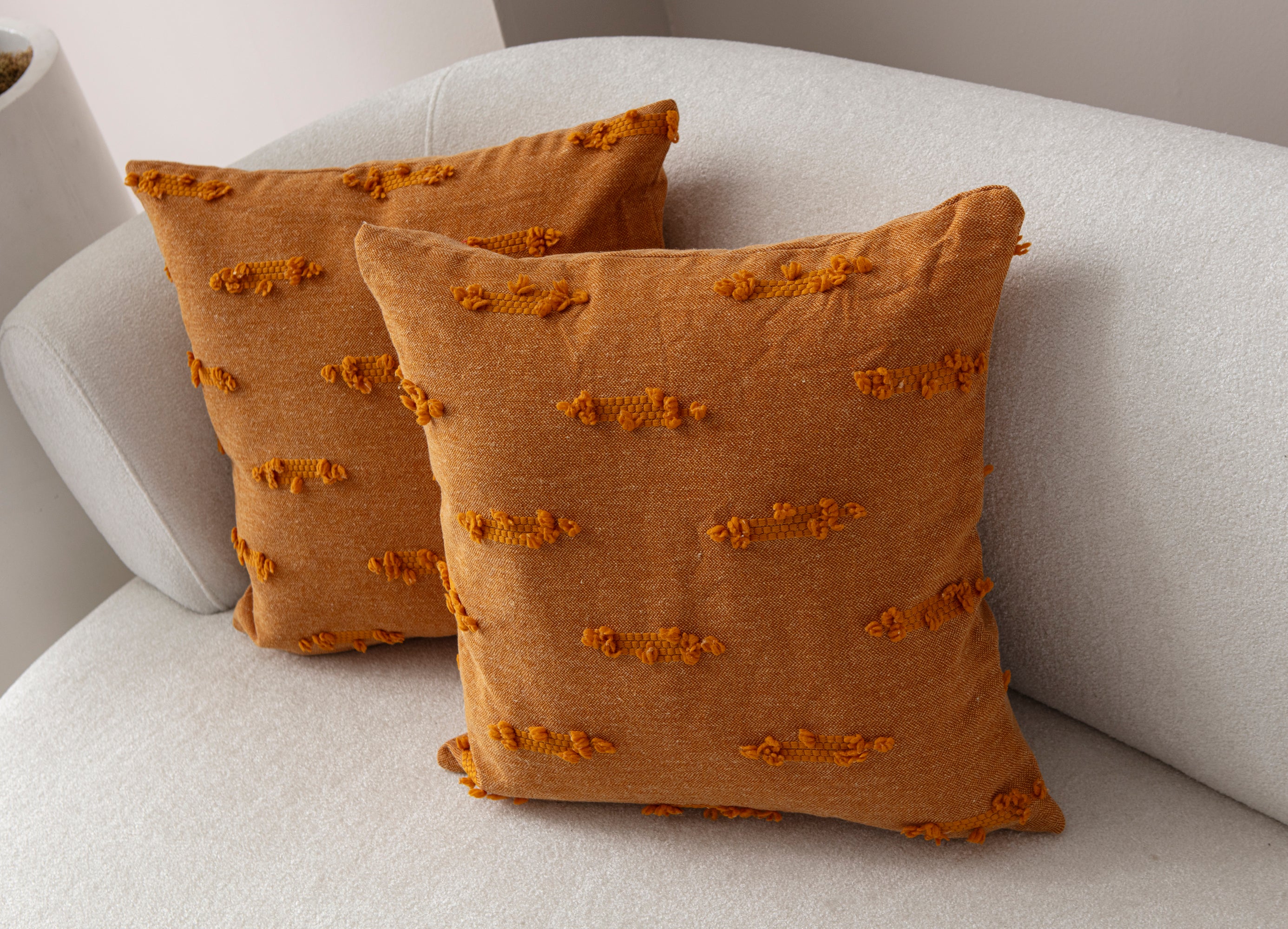 Petek Puantiyeli Kırlent Kılıfı - Puantiye Dokulu Dekoratif Yastık