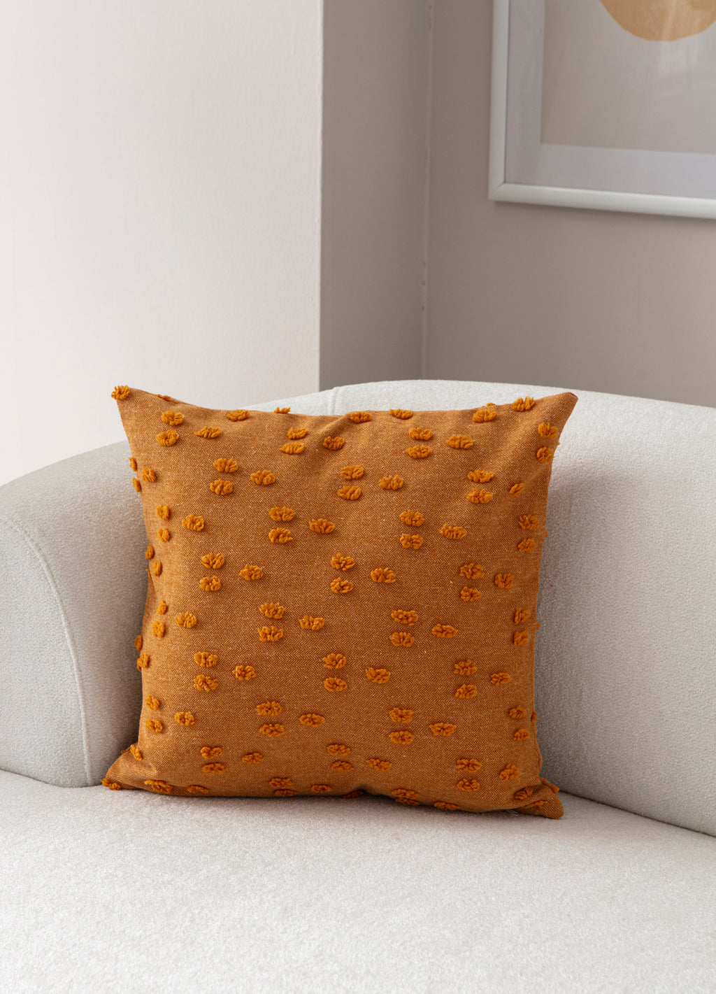 Puantiye çiçeği Kırlent Kılıfı - Puantiye Dokulu Dekoratif Yastık