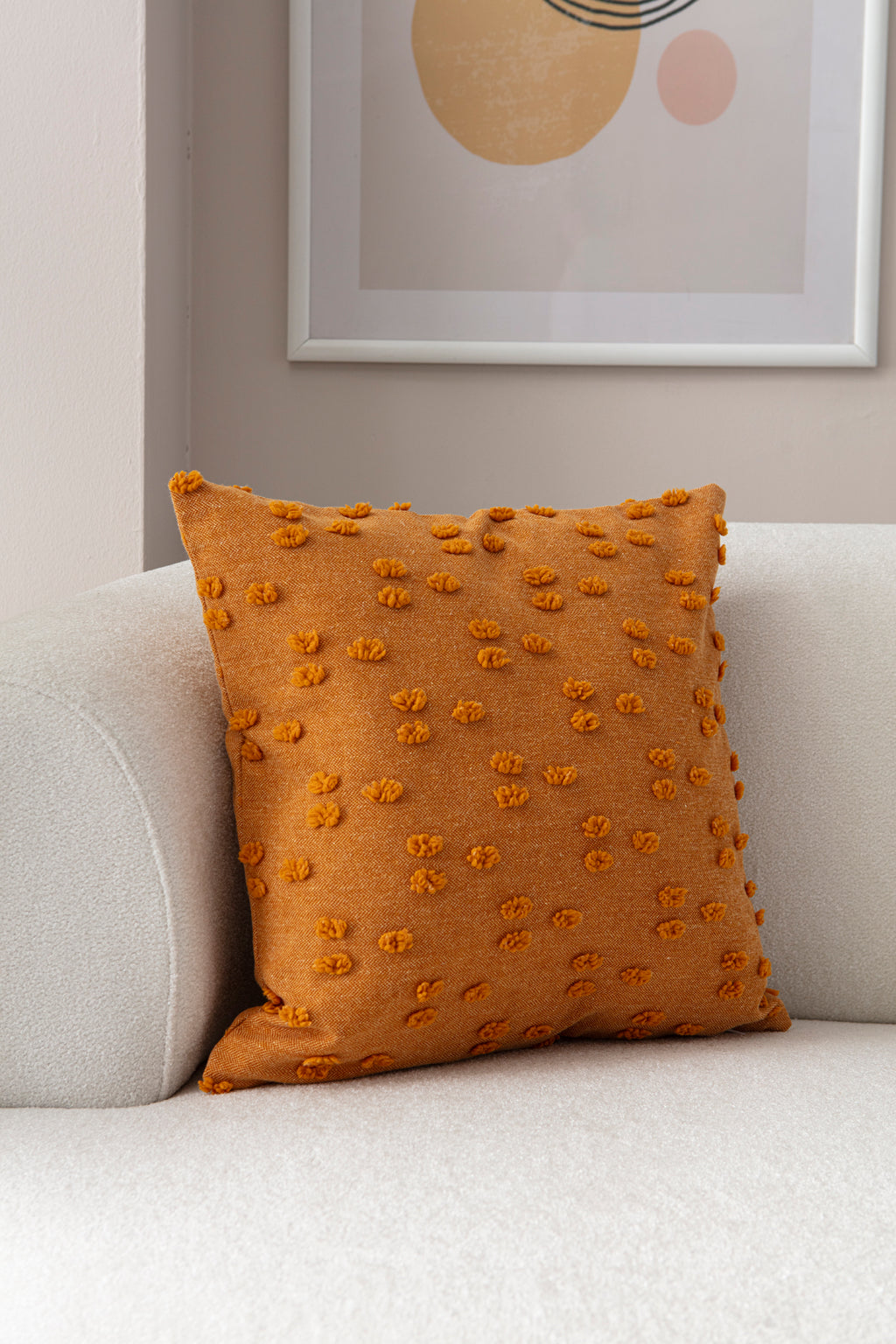 Puantiye çiçeği Kırlent Kılıfı - Puantiye Dokulu Dekoratif Yastık