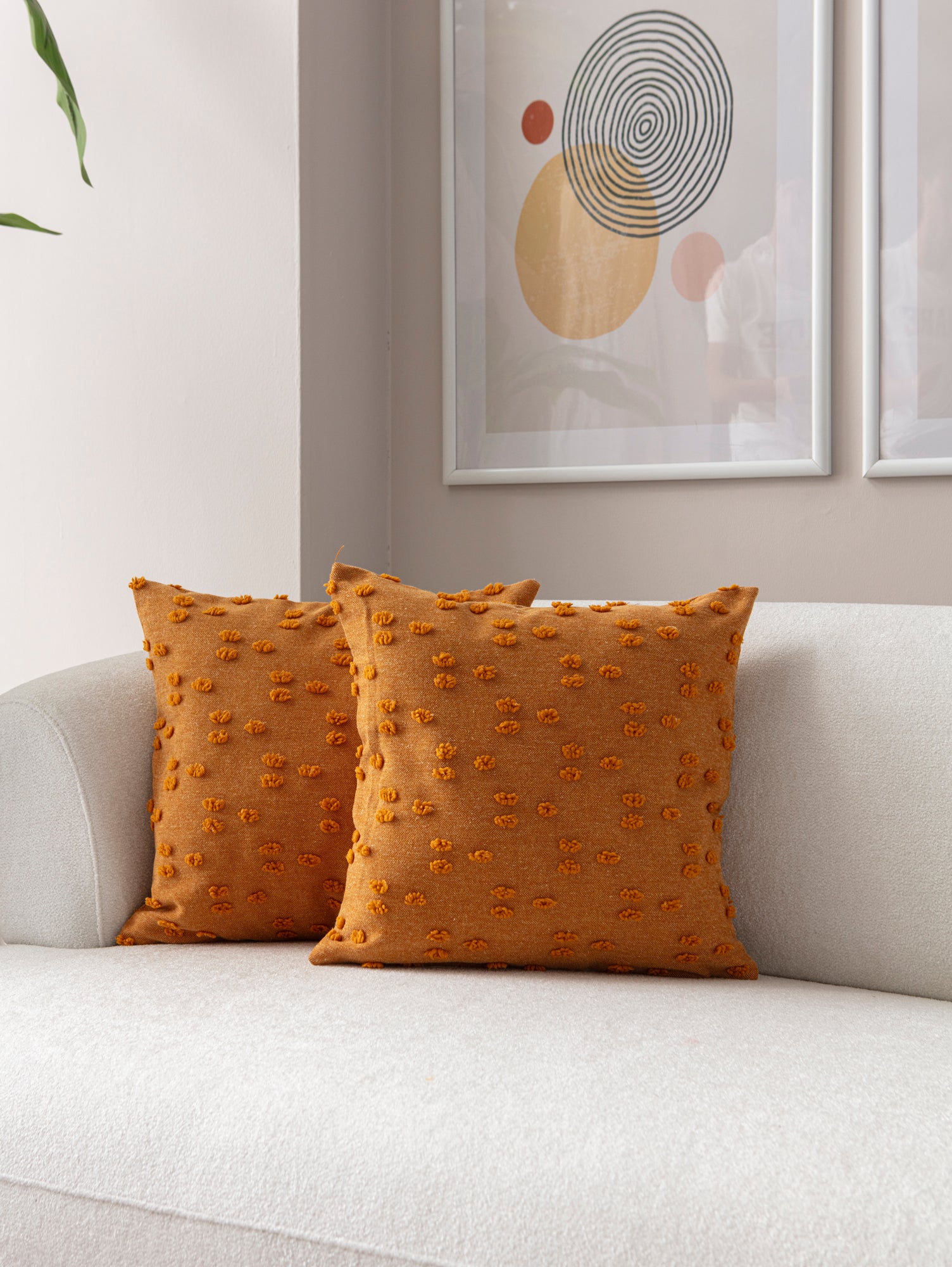 Puantiye çiçeği Kırlent Kılıfı - Puantiye Dokulu Dekoratif Yastık