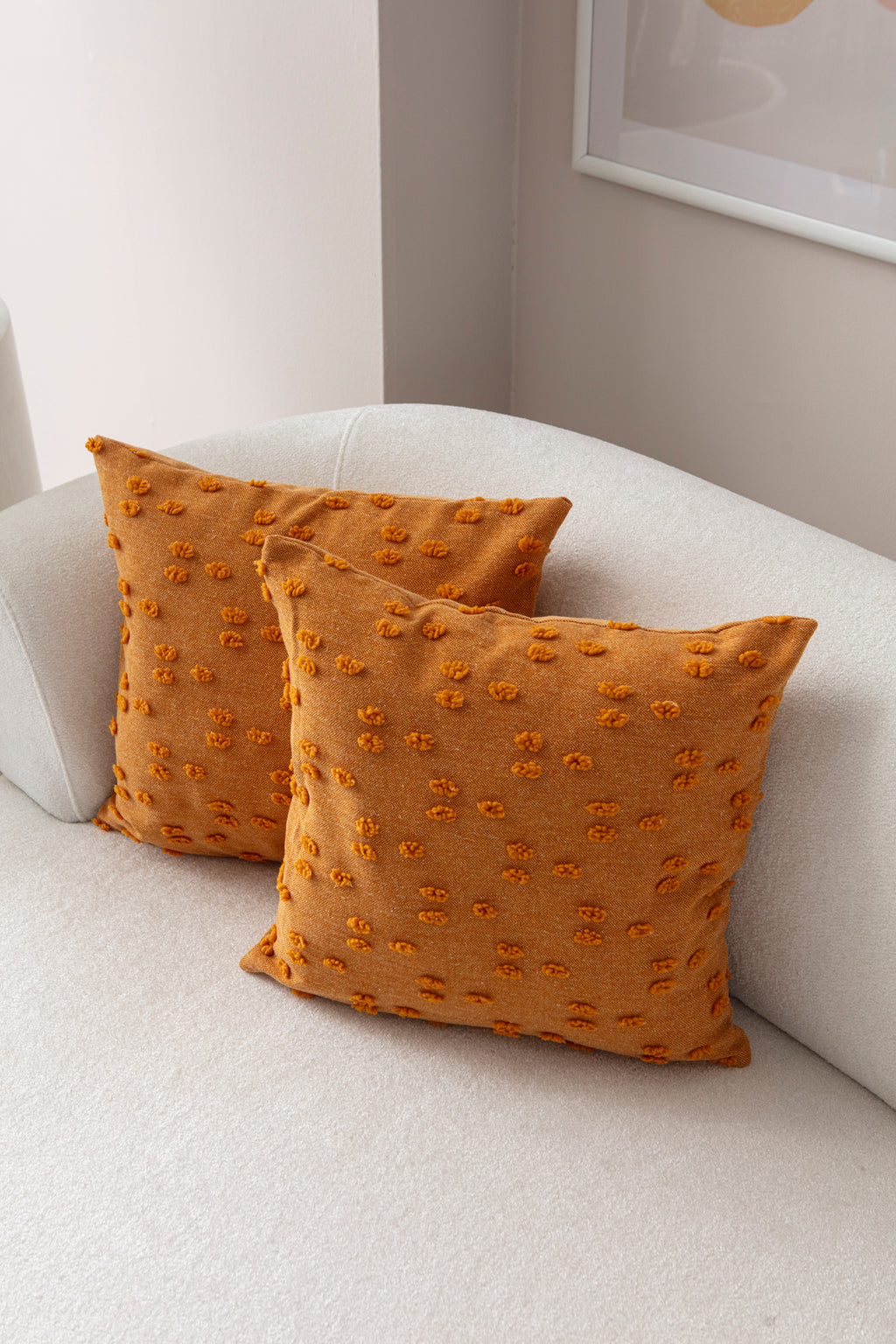 Puantiye çiçeği Kırlent Kılıfı - Puantiye Dokulu Dekoratif Yastık