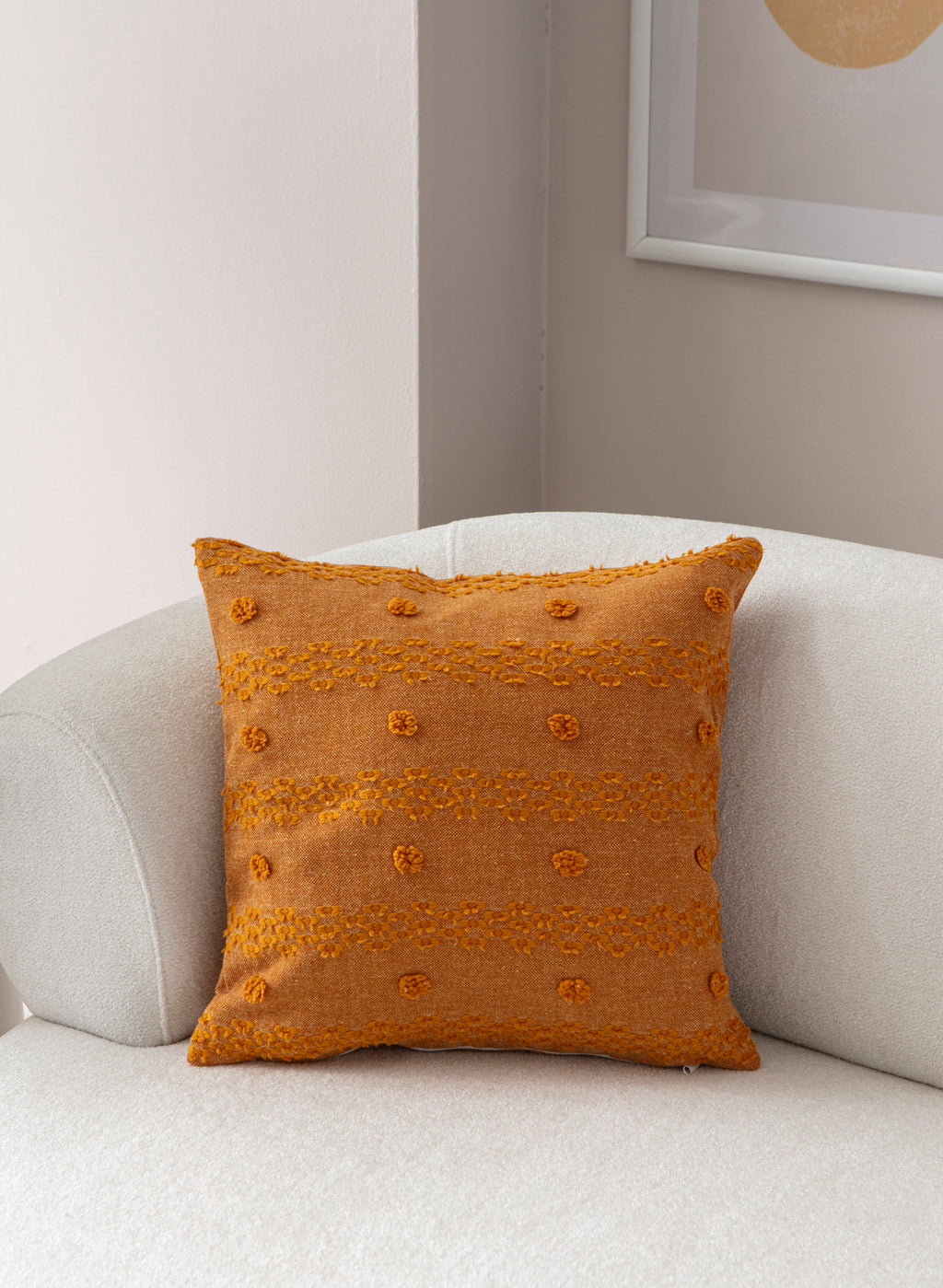 Şerit Puantiyeli Kırlent Kılıfı - Puantiye Dokulu Dekoratif Yastık