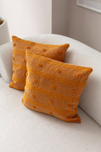 Şerit Puantiyeli Kırlent Kılıfı - Puantiye Dokulu Dekoratif Yastık