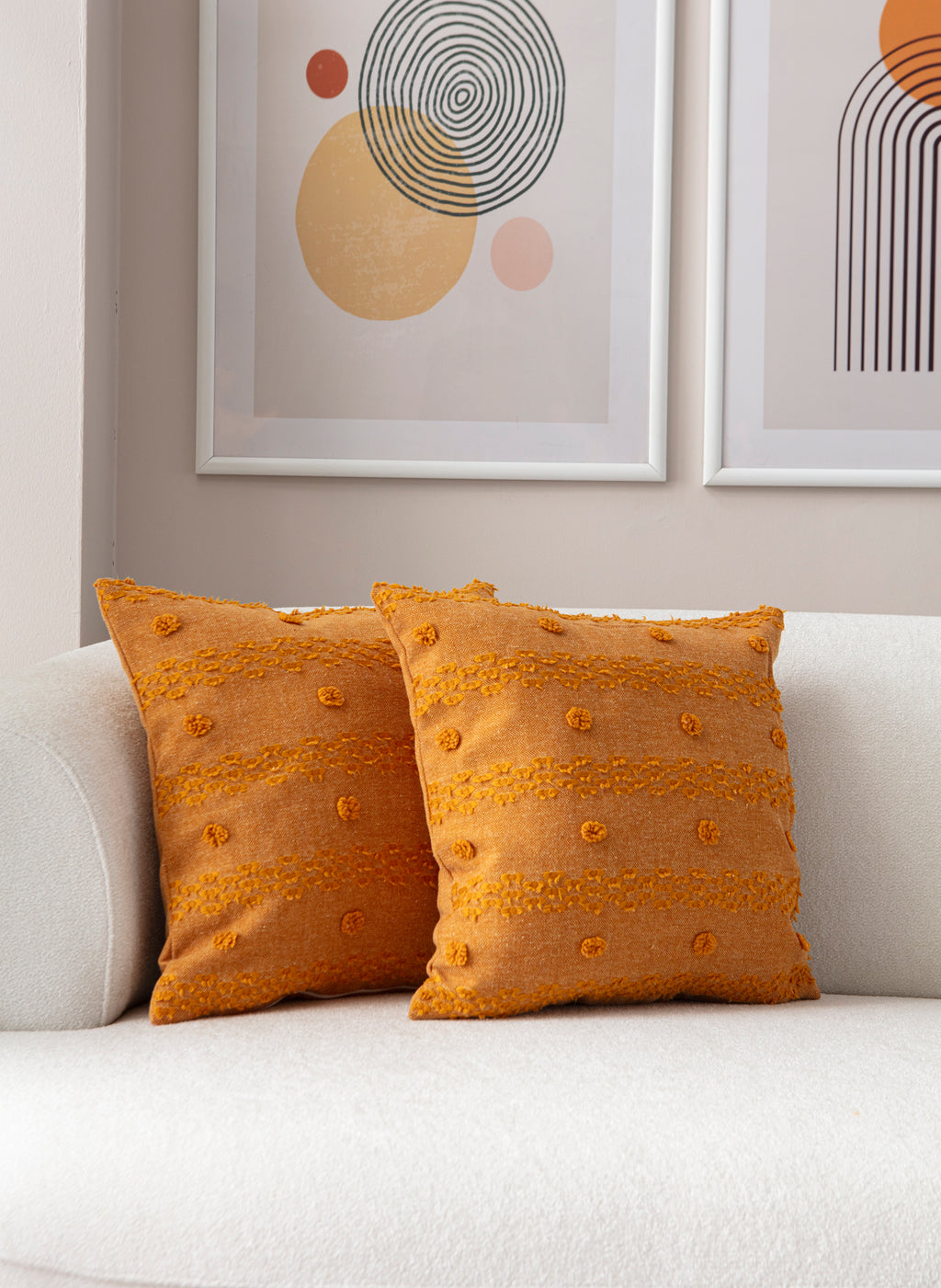 Şerit Puantiyeli Kırlent Kılıfı - Puantiye Dokulu Dekoratif Yastık