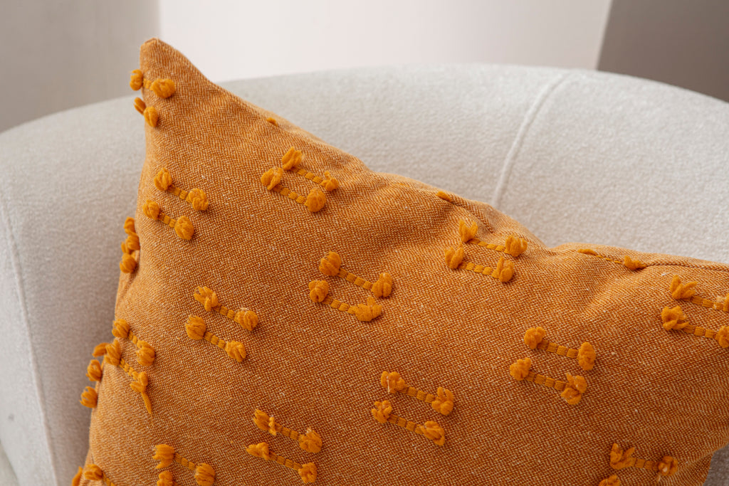 İkili Şerit Puantiyeli Kırlent Kılıfı - Puantiye Dokulu Dekoratif Yastık