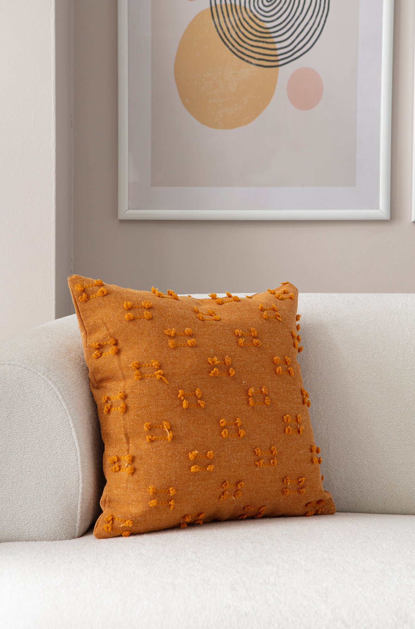 İkili Şerit Puantiyeli Kırlent Kılıfı - Puantiye Dokulu Dekoratif Yastık