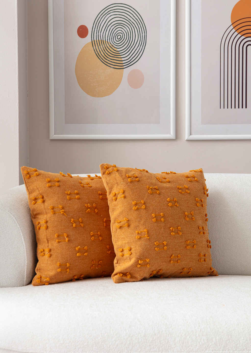 İkili Şerit Puantiyeli Kırlent Kılıfı - Puantiye Dokulu Dekoratif Yastık