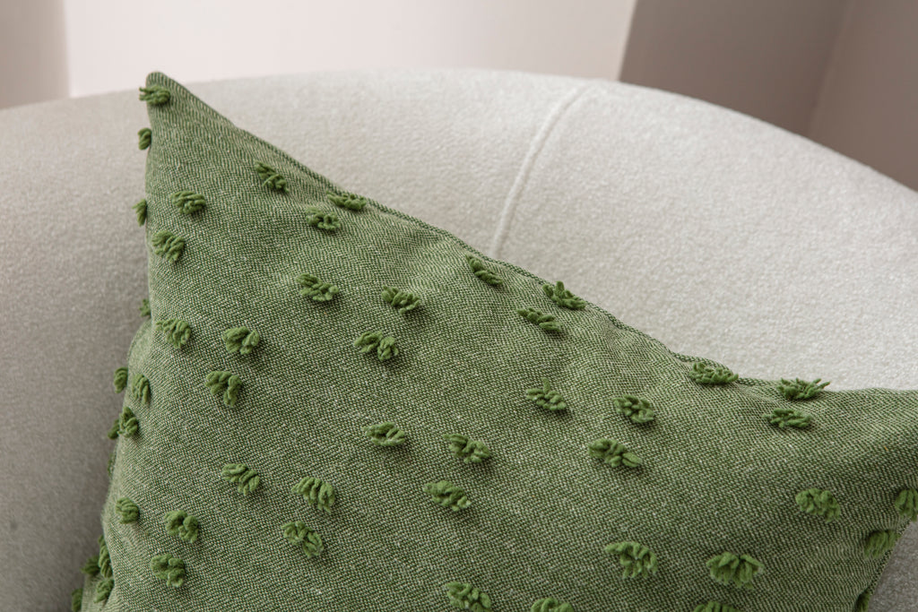 Puantiye çiçeği Kırlent Kılıfı - Puantiye Dokulu Dekoratif Yastık