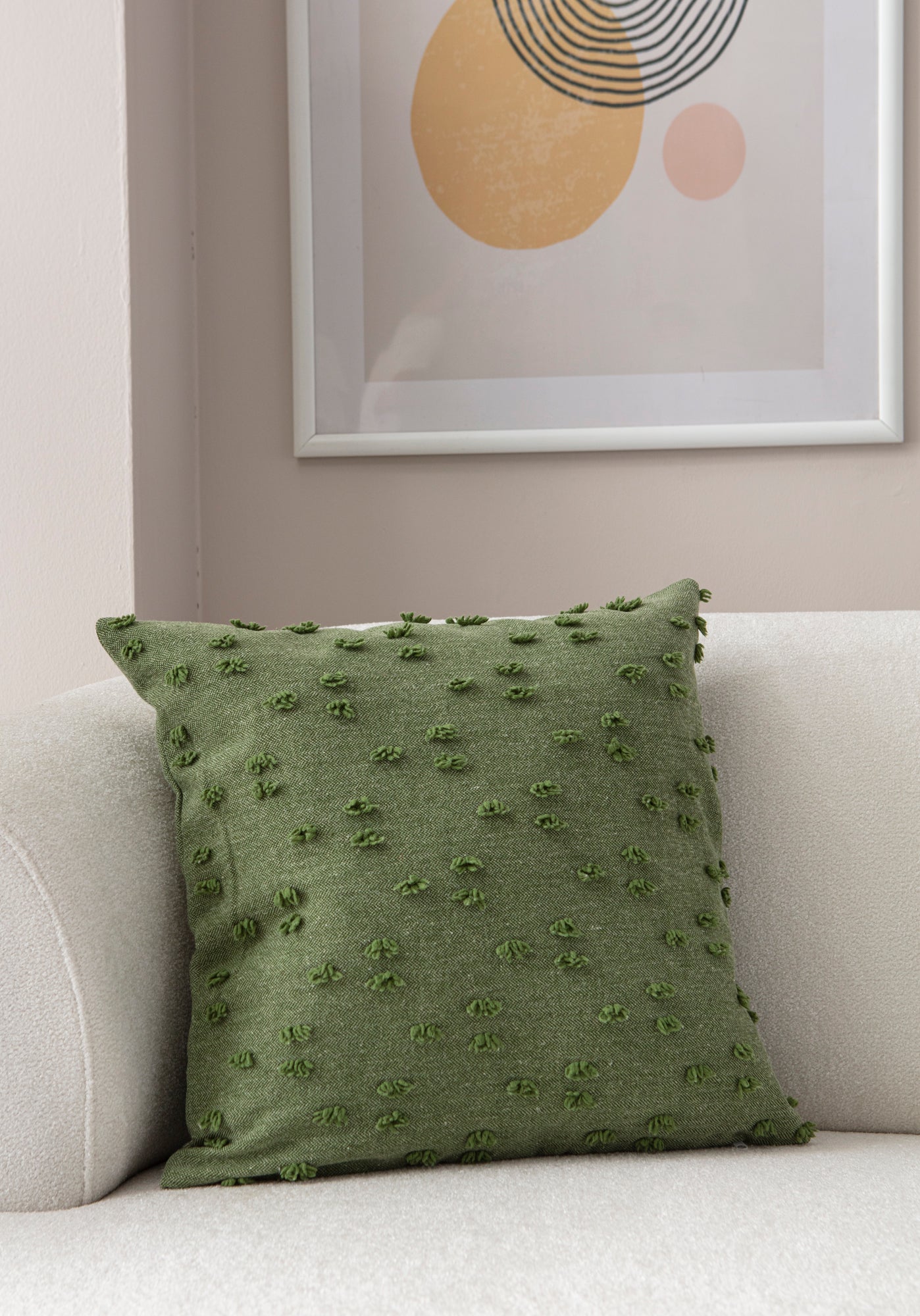 Puantiye çiçeği Kırlent Kılıfı - Puantiye Dokulu Dekoratif Yastık