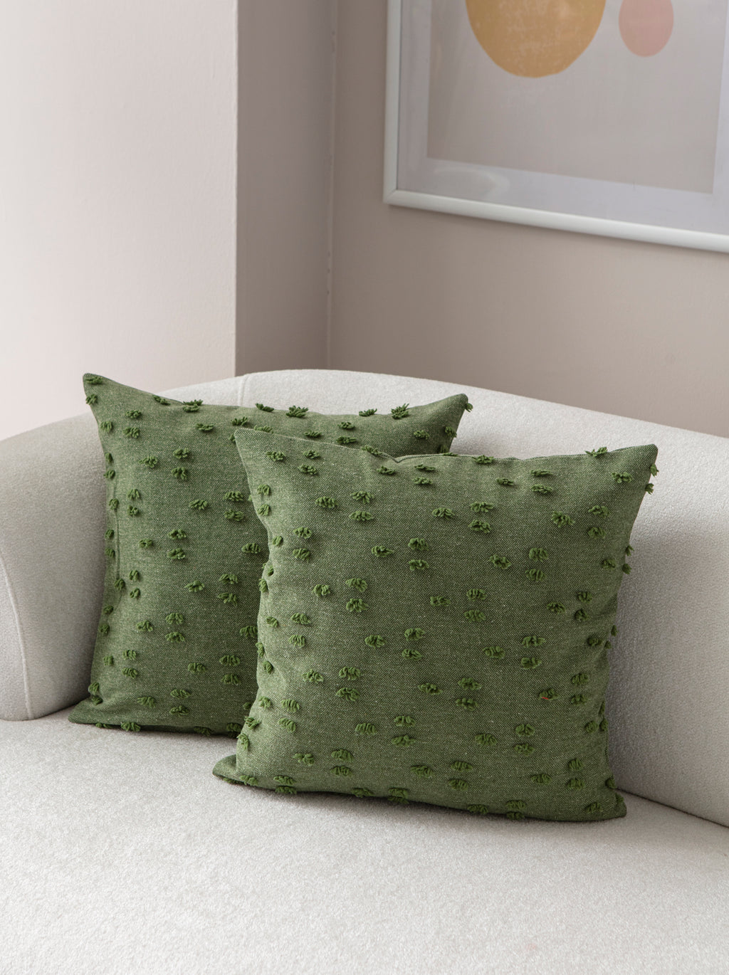 Puantiye çiçeği Kırlent Kılıfı - Puantiye Dokulu Dekoratif Yastık