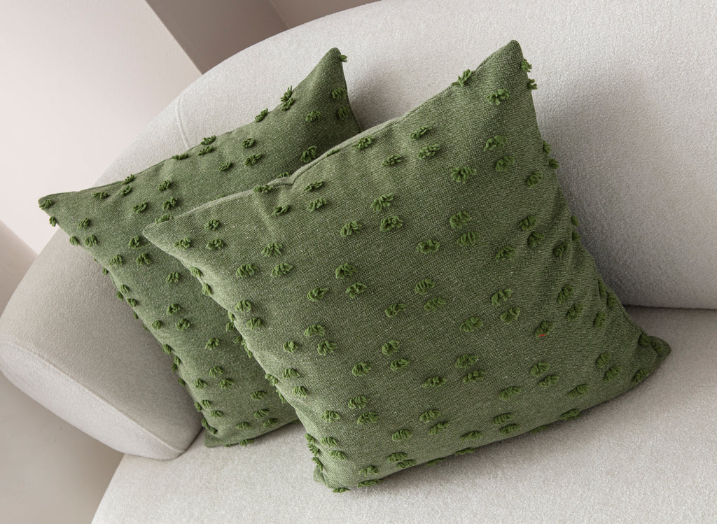 Puantiye çiçeği Kırlent Kılıfı - Puantiye Dokulu Dekoratif Yastık