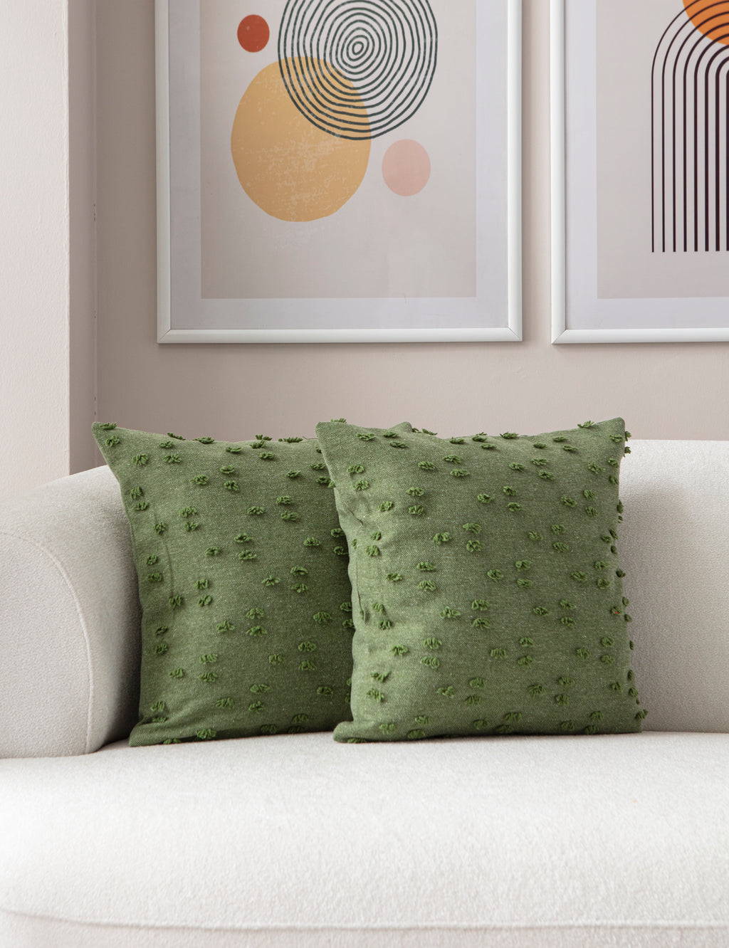 Puantiye çiçeği Kırlent Kılıfı - Puantiye Dokulu Dekoratif Yastık