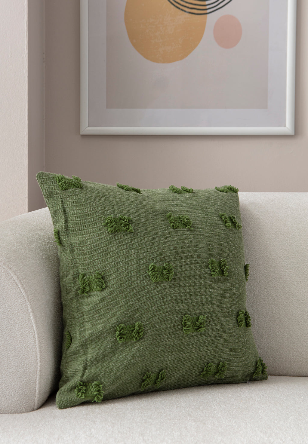 Fiyonk Puantiyeli Kırlent Kılıfı - Puantiye Dokulu Dekoratif Yastık