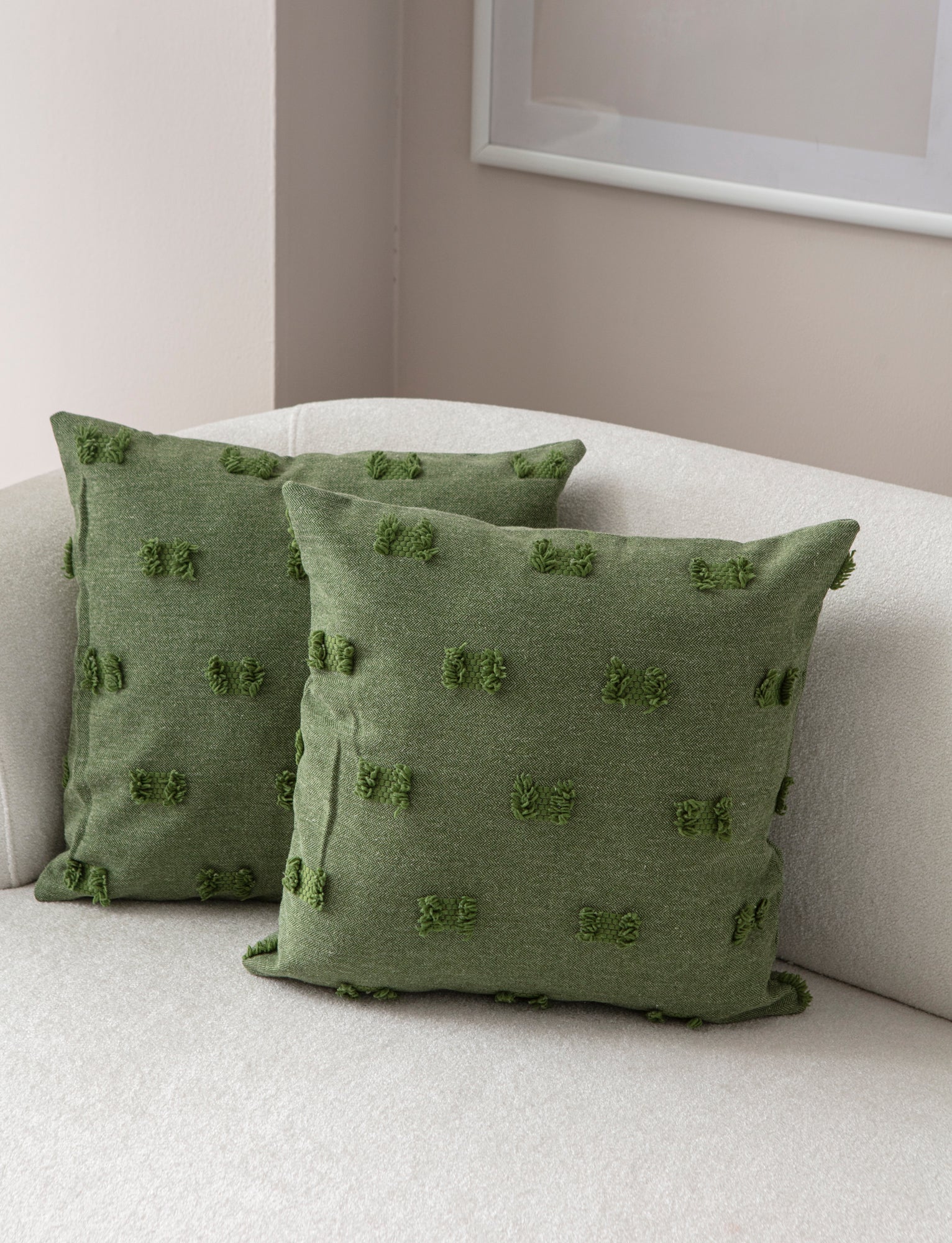 Fiyonk Puantiyeli Kırlent Kılıfı - Puantiye Dokulu Dekoratif Yastık