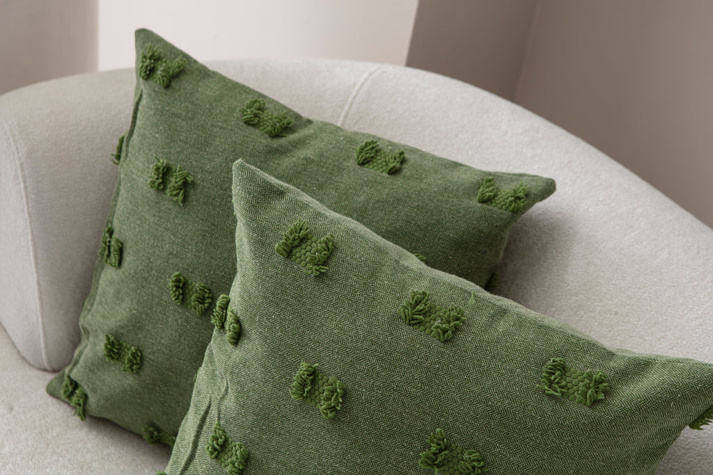 Fiyonk Puantiyeli Kırlent Kılıfı - Puantiye Dokulu Dekoratif Yastık