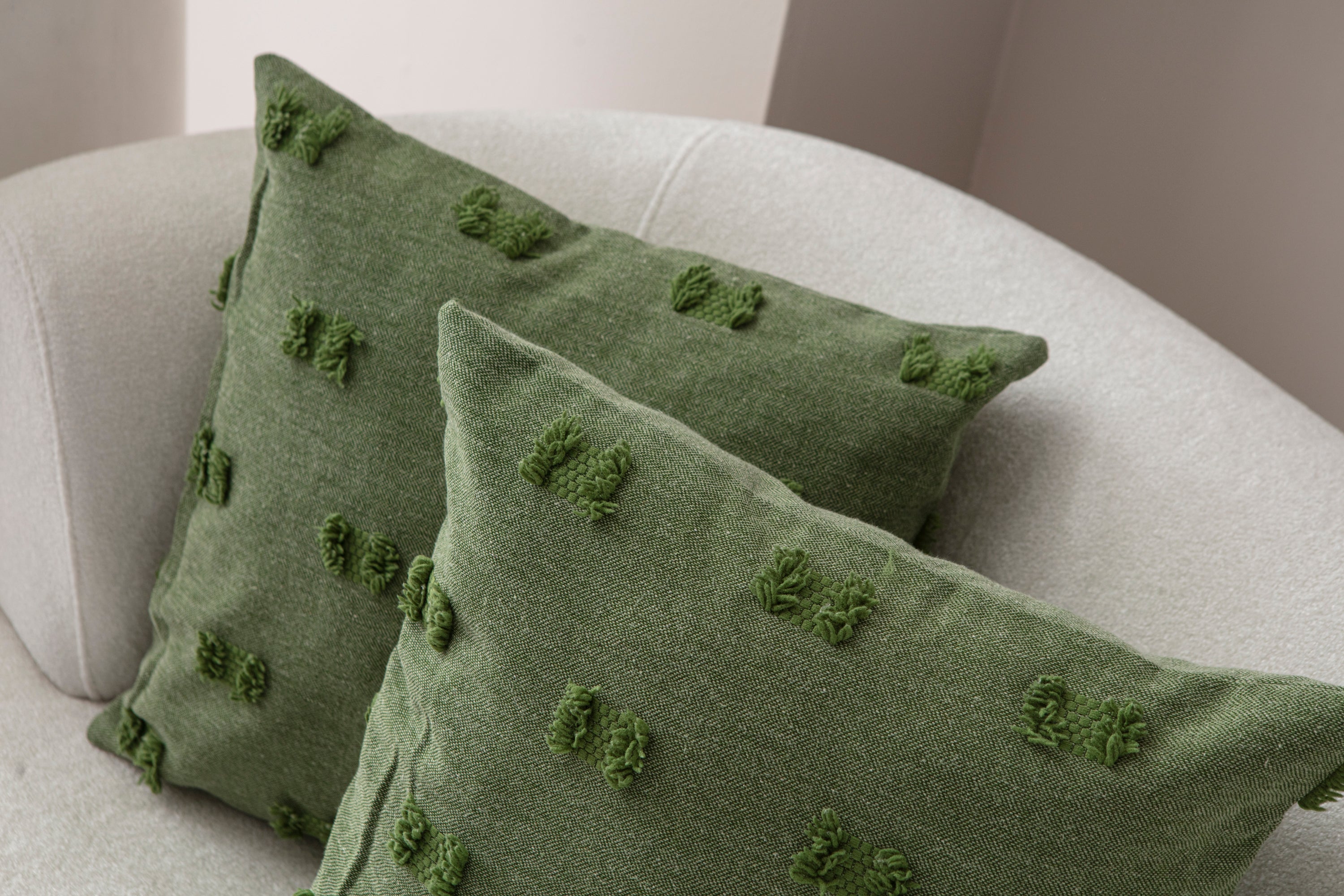 Fiyonk Puantiyeli Kırlent Kılıfı - Puantiye Dokulu Dekoratif Yastık