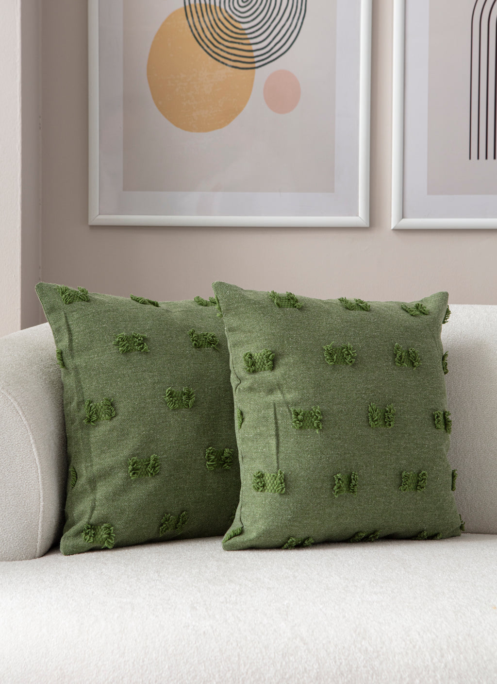 Fiyonk Puantiyeli Kırlent Kılıfı - Puantiye Dokulu Dekoratif Yastık