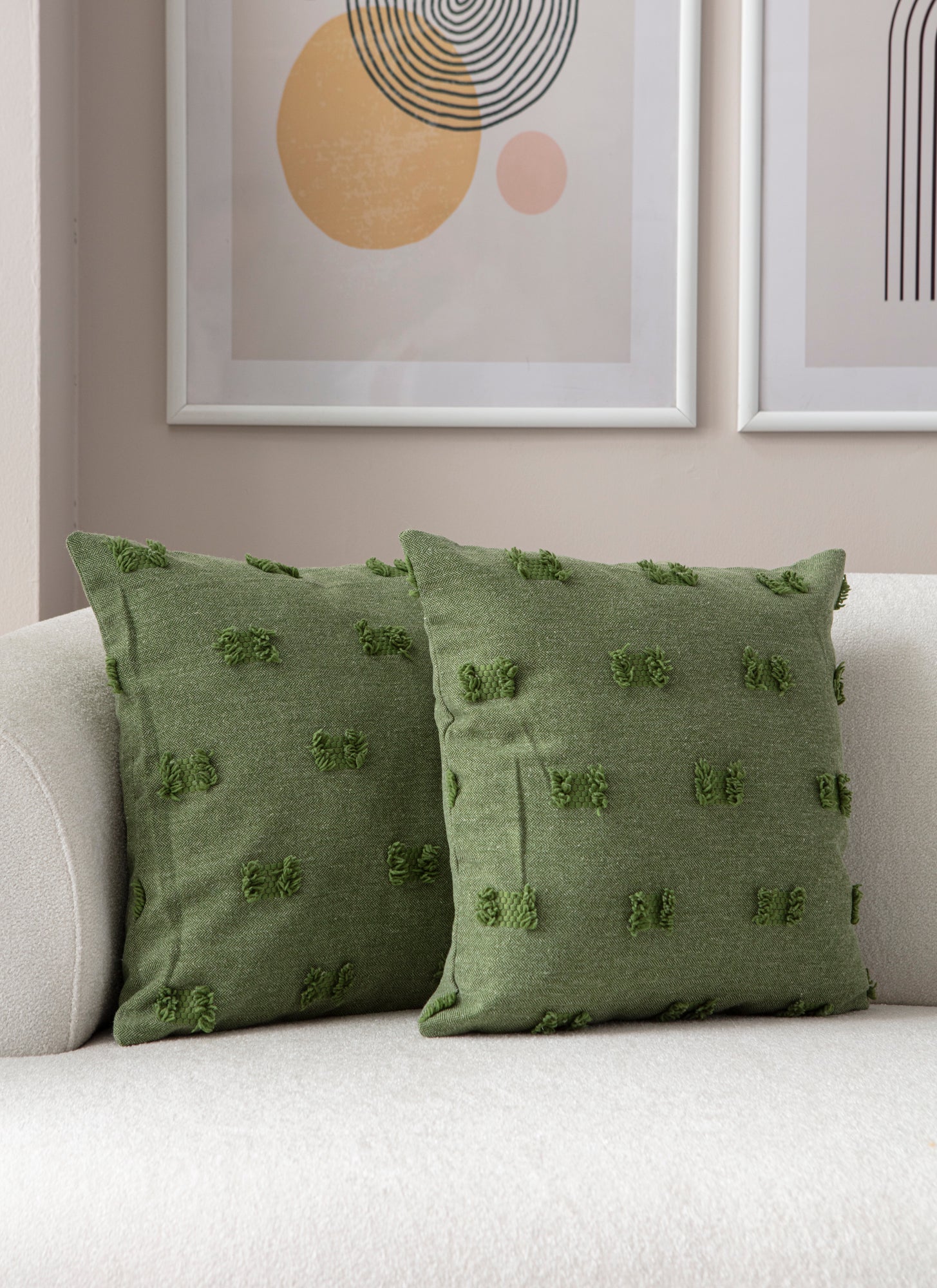 Fiyonk Puantiyeli Kırlent Kılıfı - Puantiye Dokulu Dekoratif Yastık