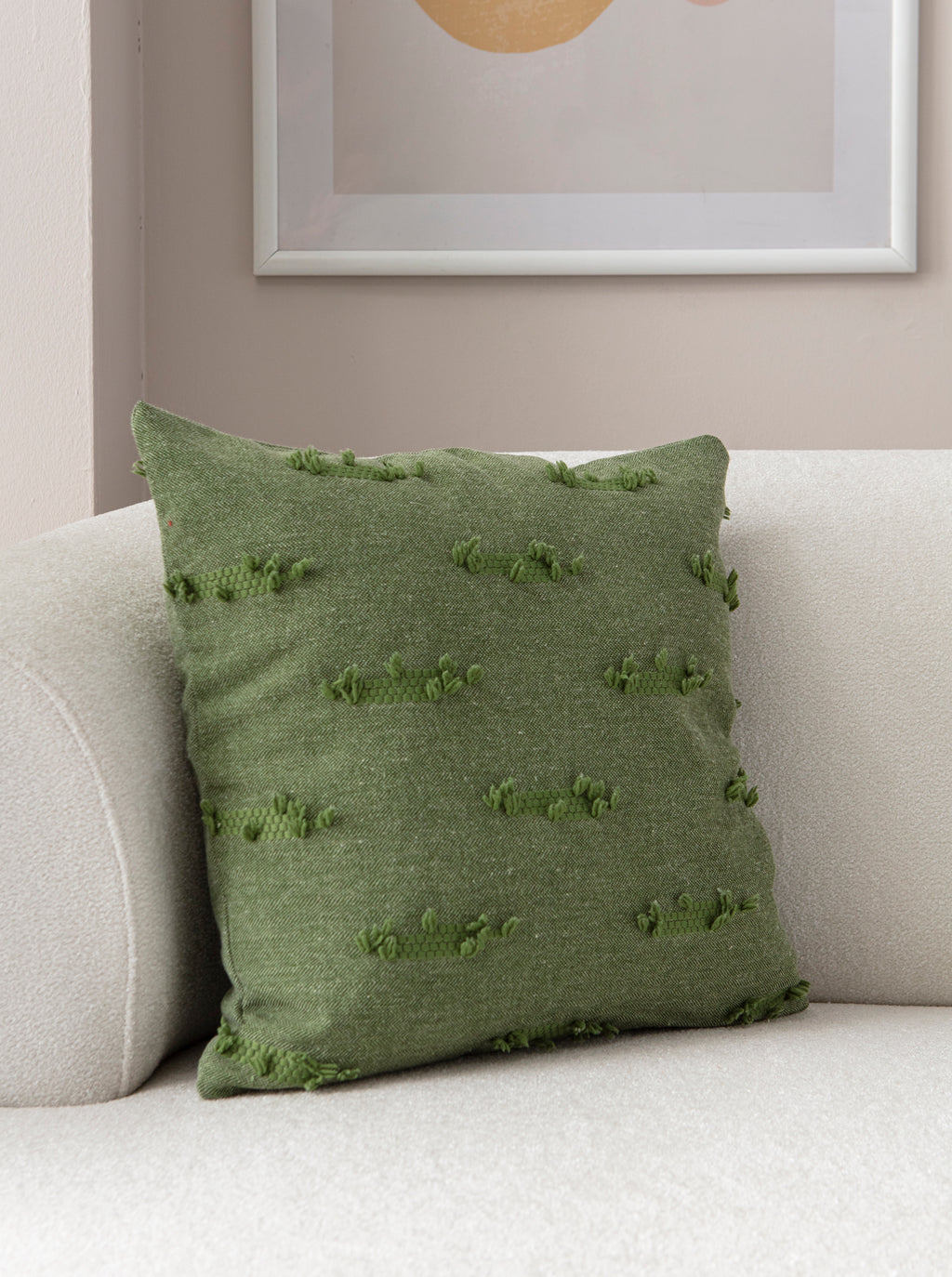 Petek Puantiyeli Kırlent Kılıfı - Puantiye Dokulu Dekoratif Yastık