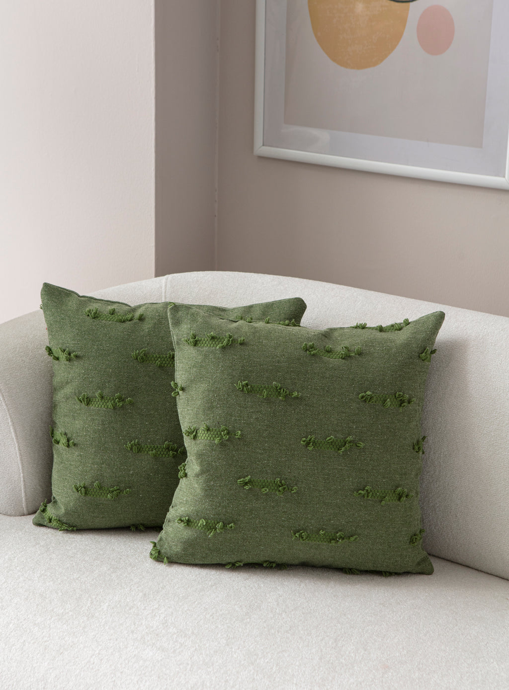 Petek Puantiyeli Kırlent Kılıfı - Puantiye Dokulu Dekoratif Yastık