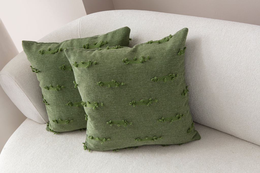 Petek Puantiyeli Kırlent Kılıfı - Puantiye Dokulu Dekoratif Yastık