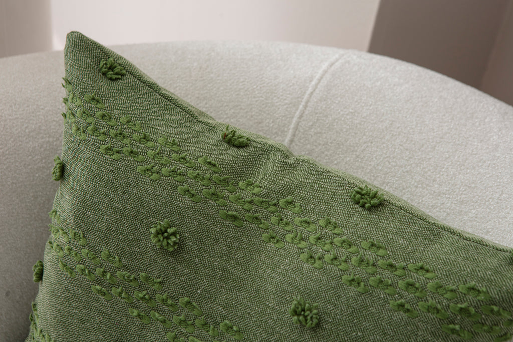 Şerit Puantiyeli Kırlent Kılıfı - Puantiye Dokulu Dekoratif Yastık