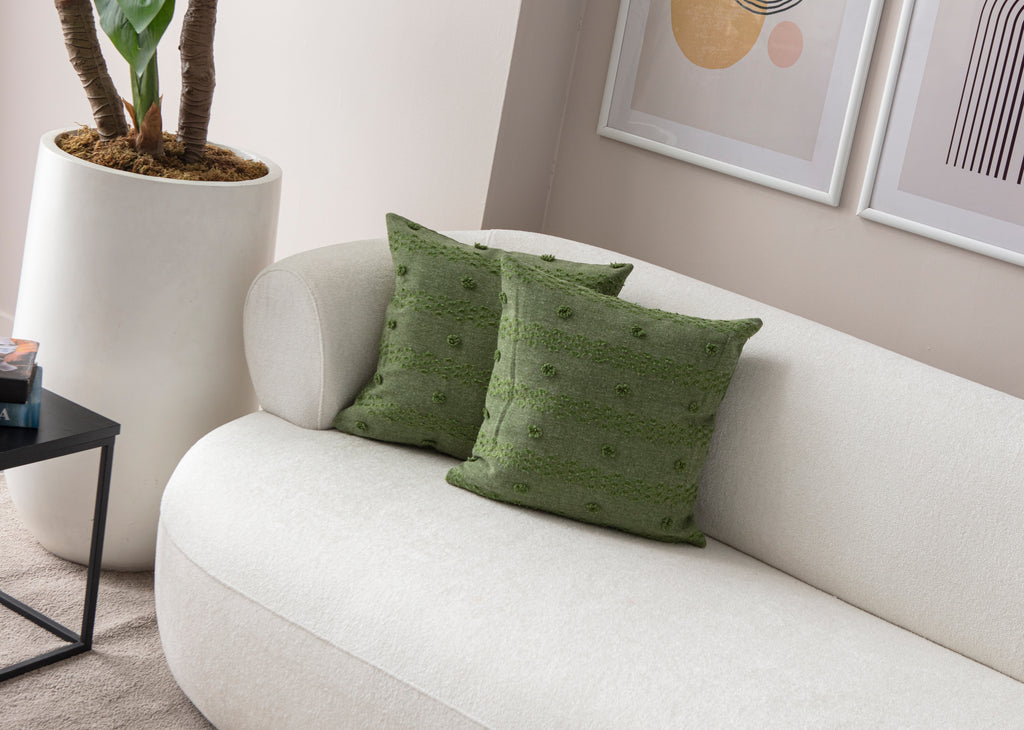 Şerit Puantiyeli Kırlent Kılıfı - Puantiye Dokulu Dekoratif Yastık