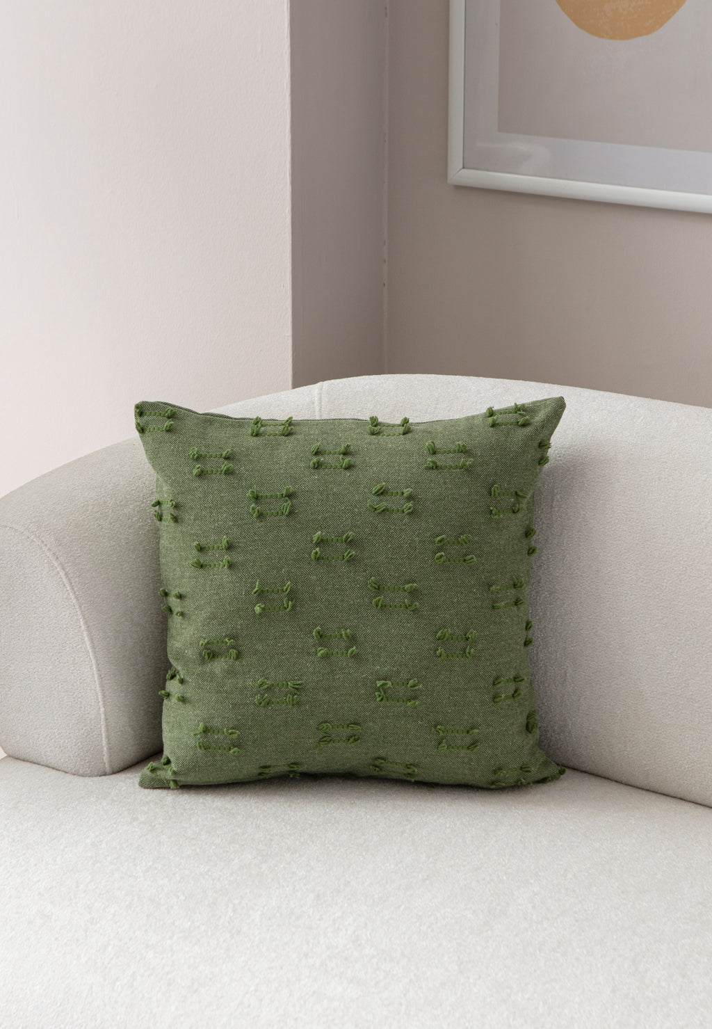 İkili Şerit Puantiyeli Kırlent Kılıfı - Puantiye Dokulu Dekoratif Yastık