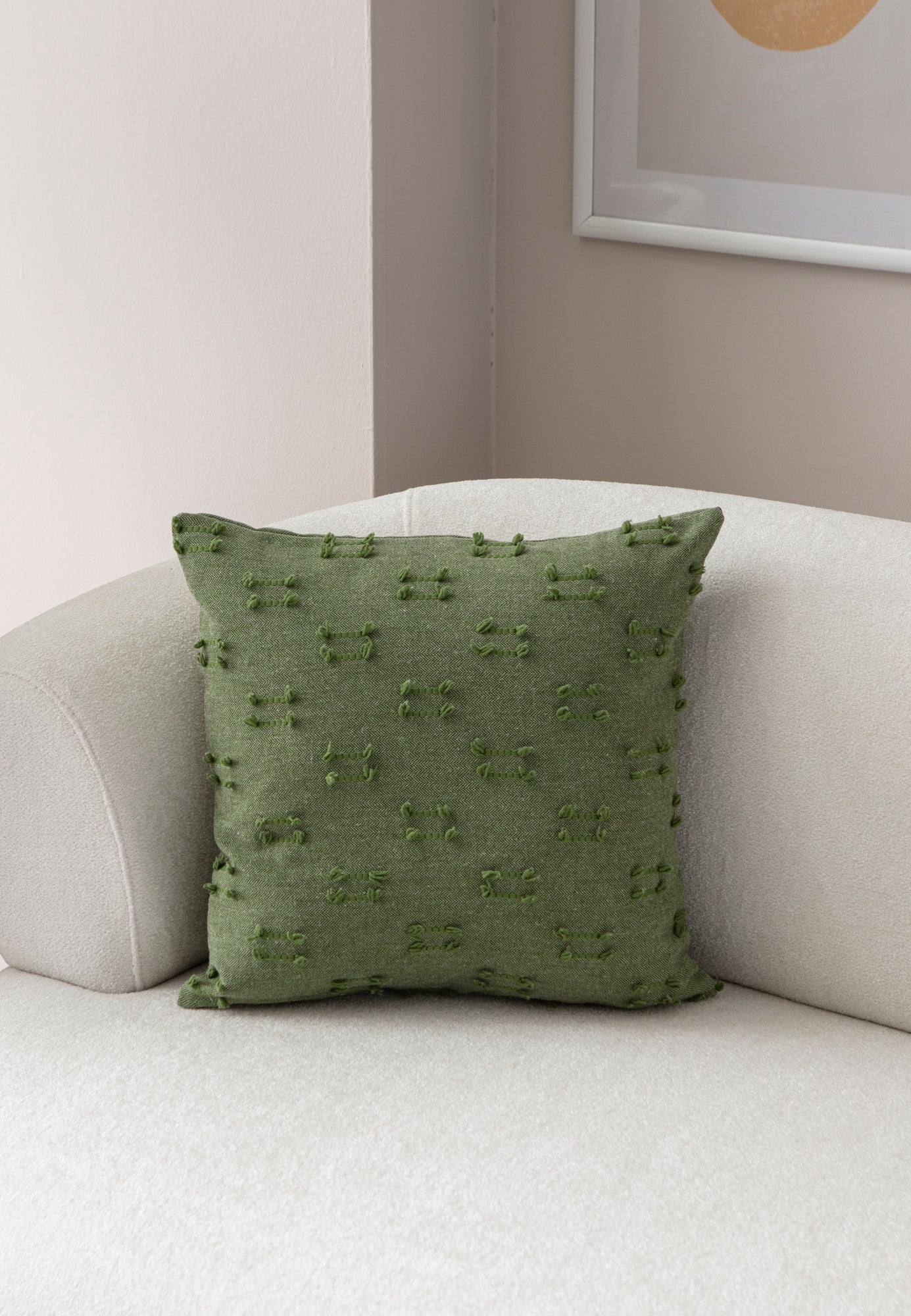 İkili Şerit Puantiyeli Kırlent Kılıfı - Puantiye Dokulu Dekoratif Yastık