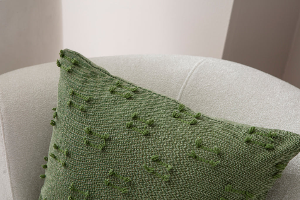 İkili Şerit Puantiyeli Kırlent Kılıfı - Puantiye Dokulu Dekoratif Yastık