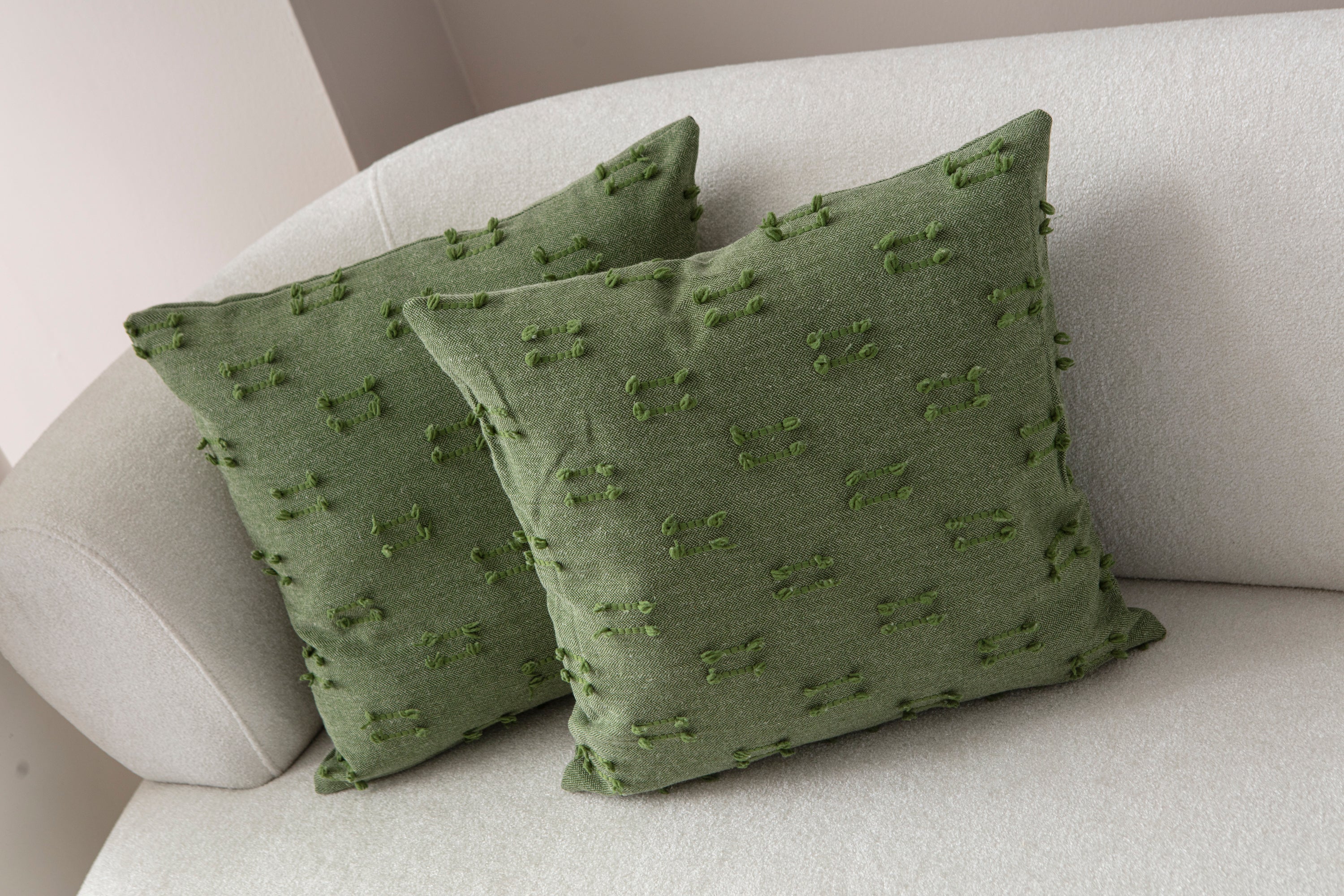 İkili Şerit Puantiyeli Kırlent Kılıfı - Puantiye Dokulu Dekoratif Yastık