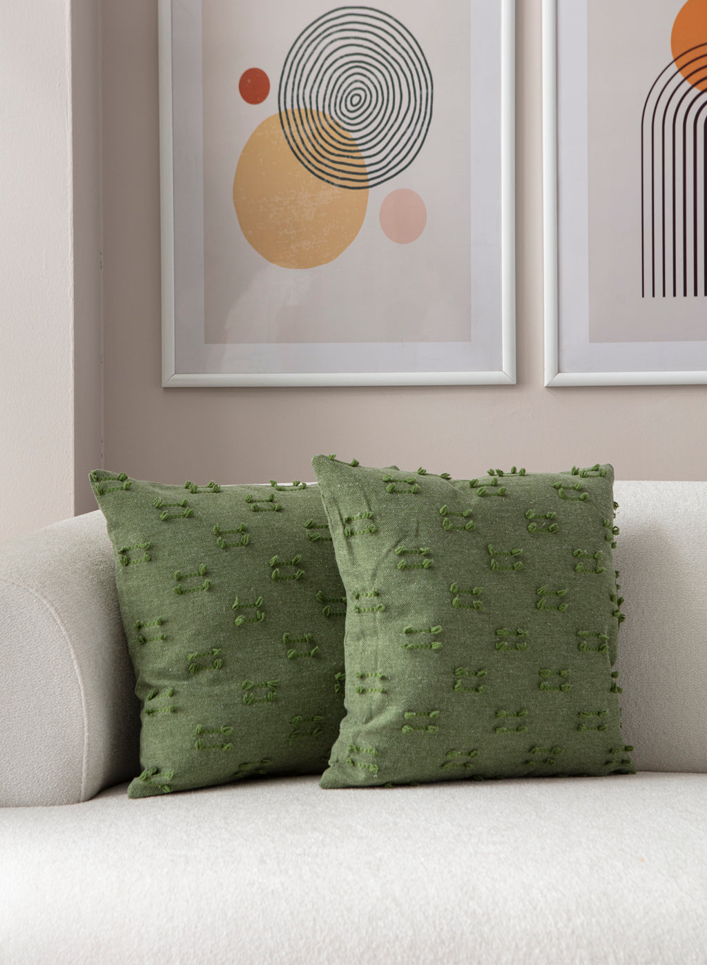 İkili Şerit Puantiyeli Kırlent Kılıfı - Puantiye Dokulu Dekoratif Yastık