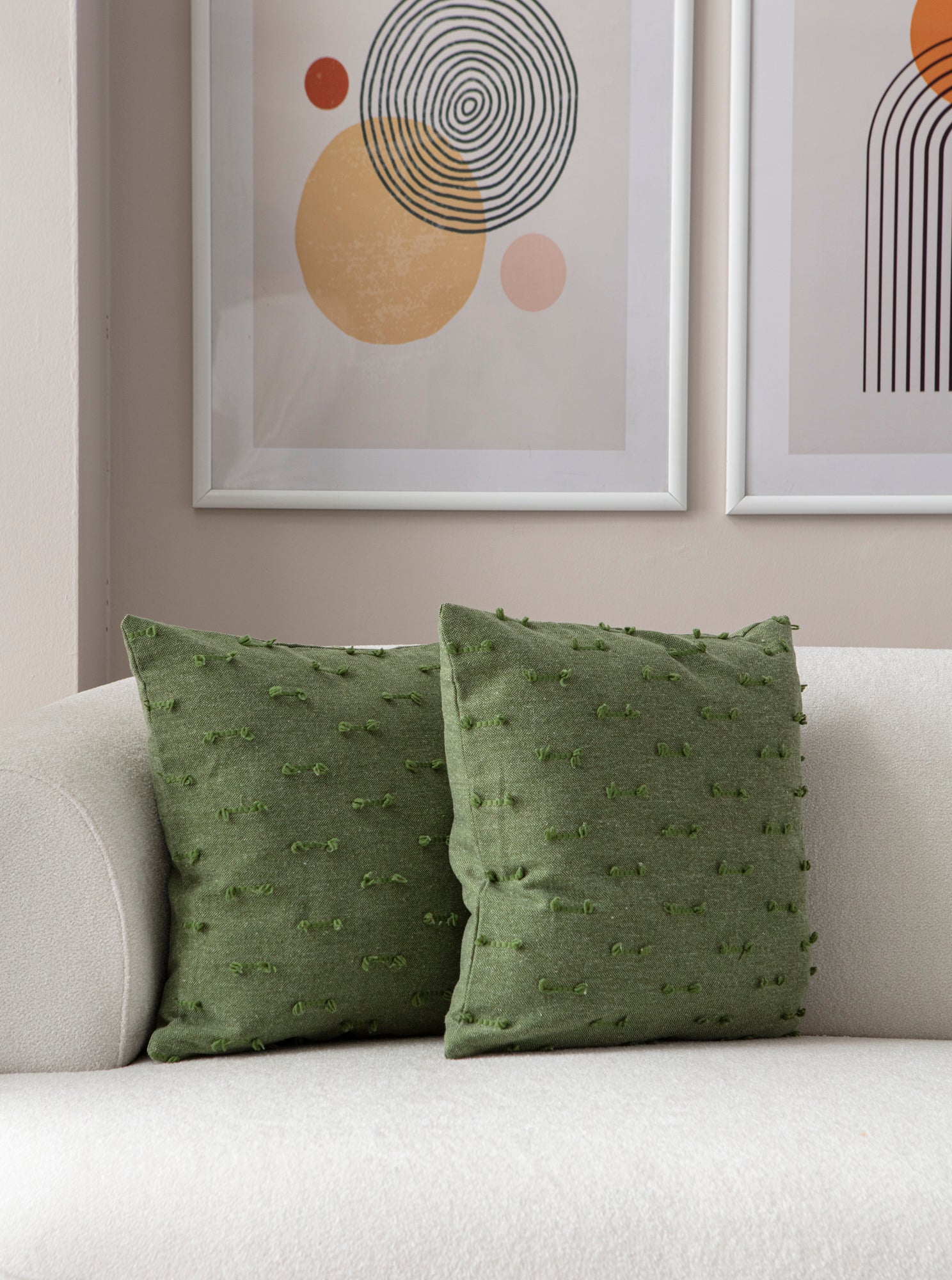 Tek Çizgi Puantiyeli Kırlent Kılıfı - Puantiye Dokulu Dekoratif Yastık