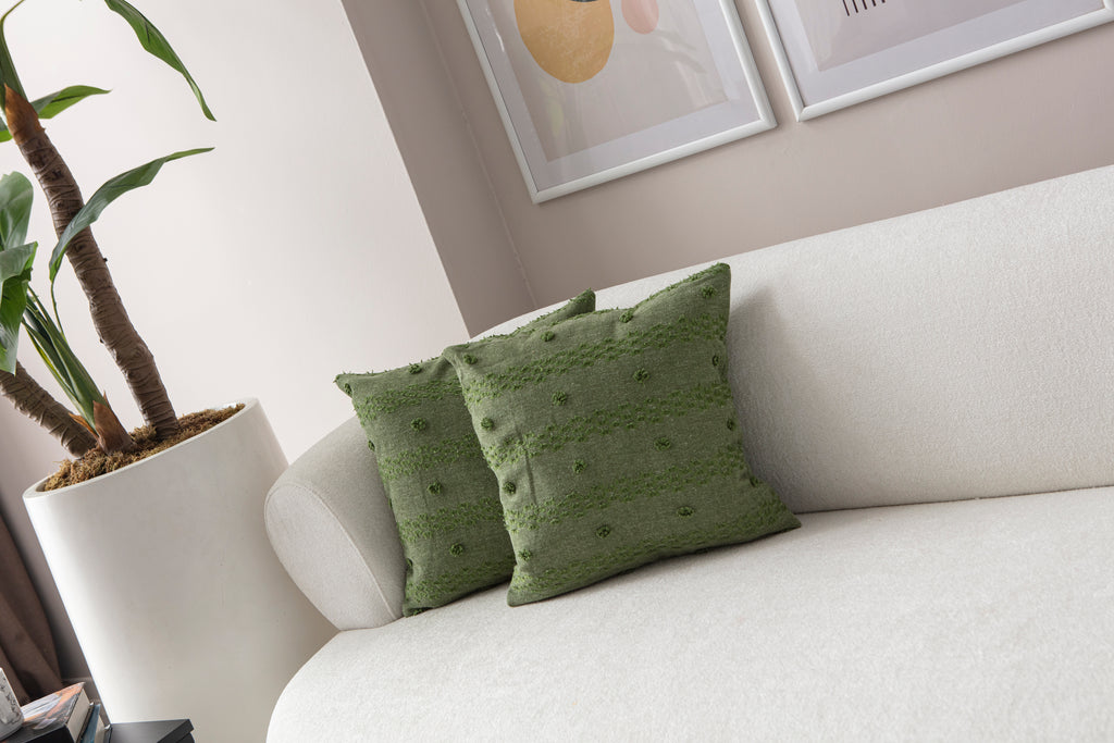 Şerit Puantiyeli Kırlent Kılıfı - Puantiye Dokulu Dekoratif Yastık