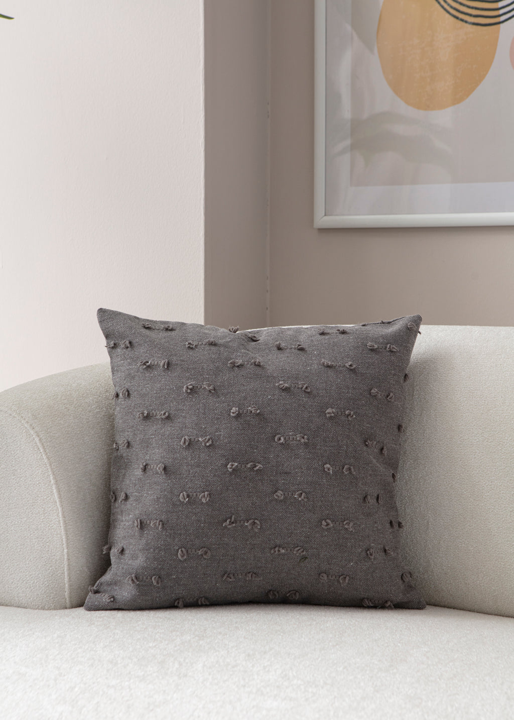 Tek Çizgi Puantiyeli Kırlent Kılıfı - Puantiye Dokulu Dekoratif Yastık