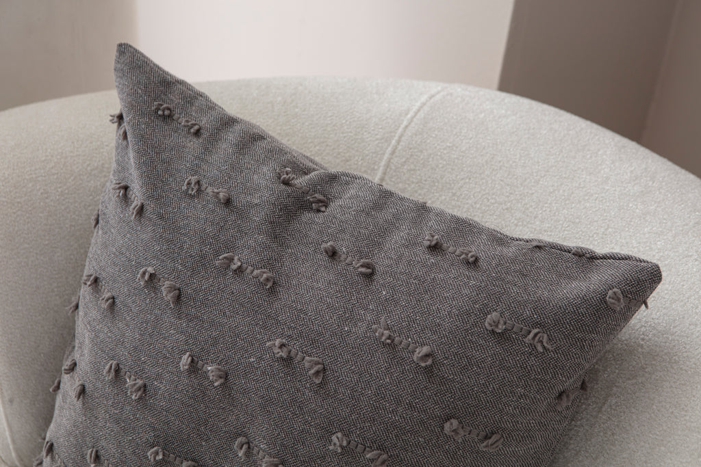 Tek Çizgi Puantiyeli Kırlent Kılıfı - Puantiye Dokulu Dekoratif Yastık