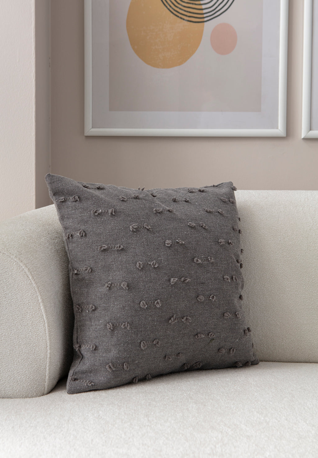 Tek Çizgi Puantiyeli Kırlent Kılıfı - Puantiye Dokulu Dekoratif Yastık