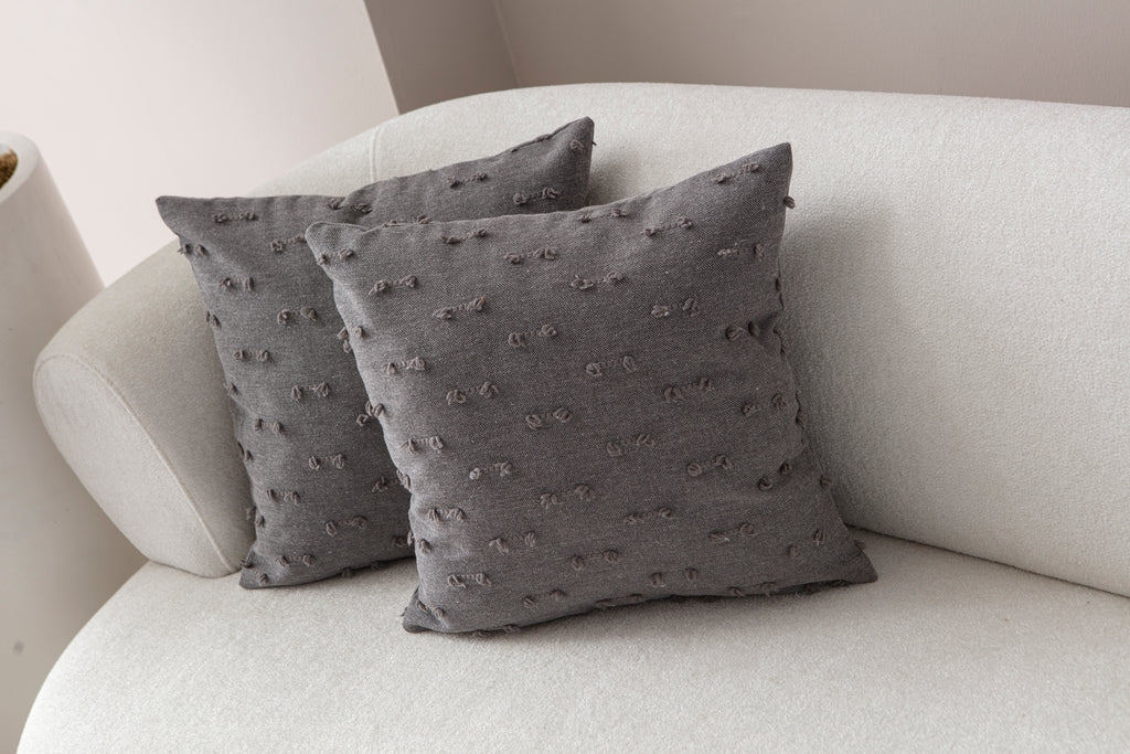 Tek Çizgi Puantiyeli Kırlent Kılıfı - Puantiye Dokulu Dekoratif Yastık