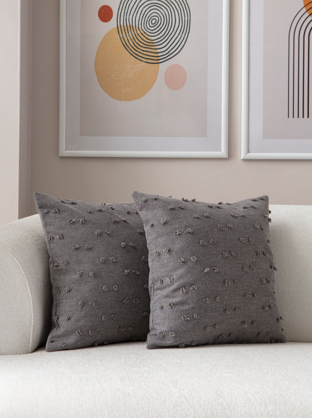 Tek Çizgi Puantiyeli Kırlent Kılıfı - Puantiye Dokulu Dekoratif Yastık