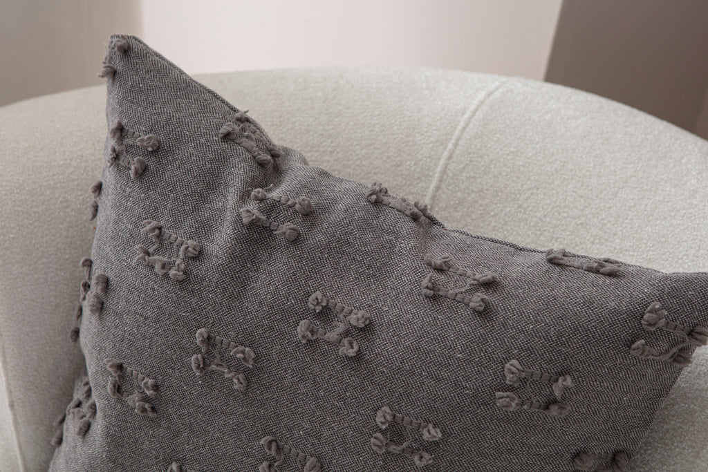 İkili Şerit Puantiyeli Kırlent Kılıfı - Puantiye Dokulu Dekoratif Yastık