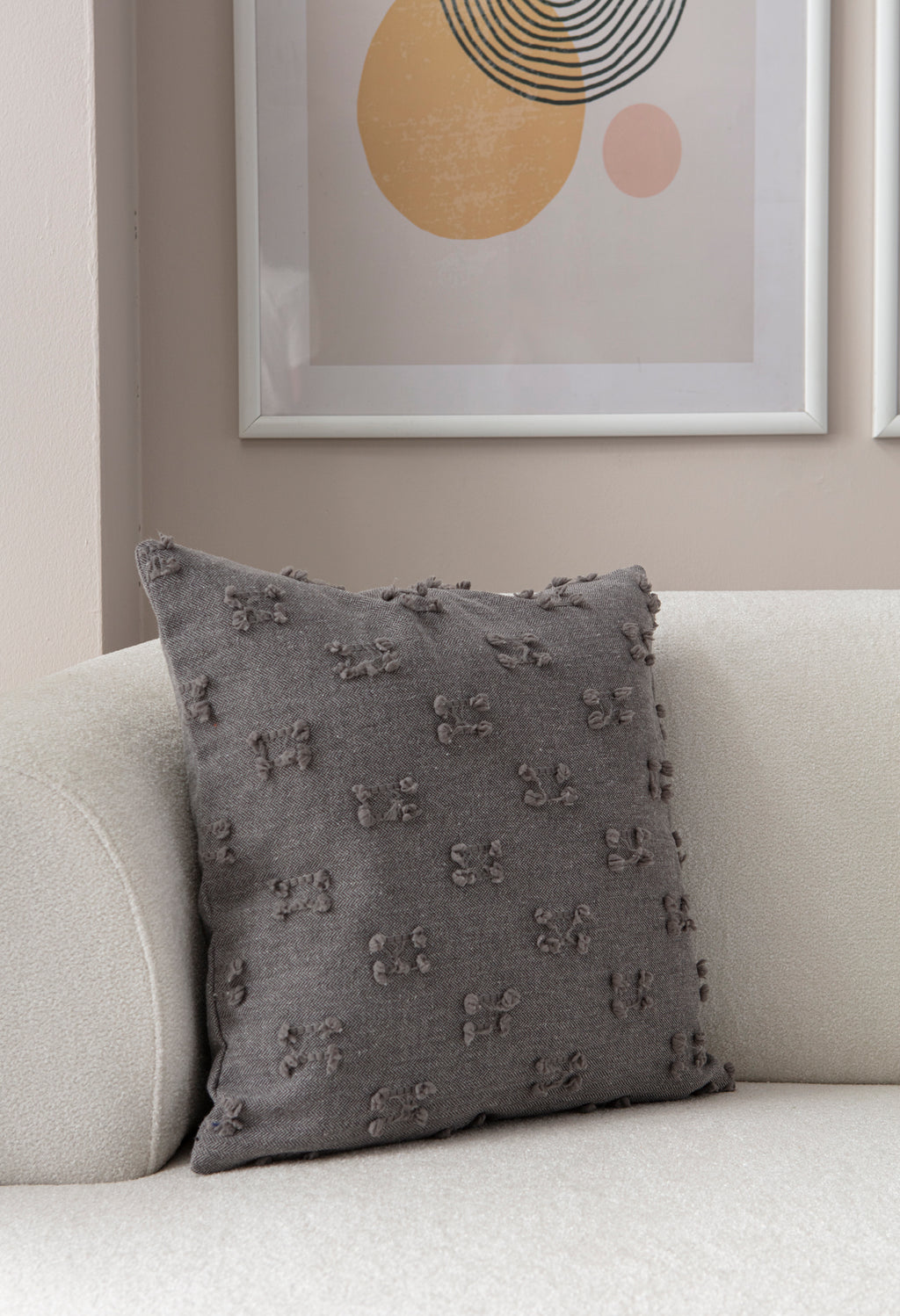 İkili Şerit Puantiyeli Kırlent Kılıfı - Puantiye Dokulu Dekoratif Yastık