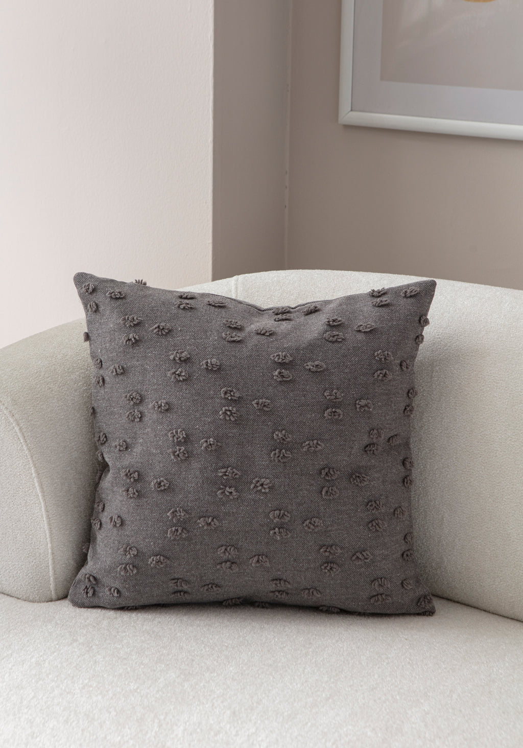 Puantiye çiçeği Kırlent Kılıfı - Puantiye Dokulu Dekoratif Yastık