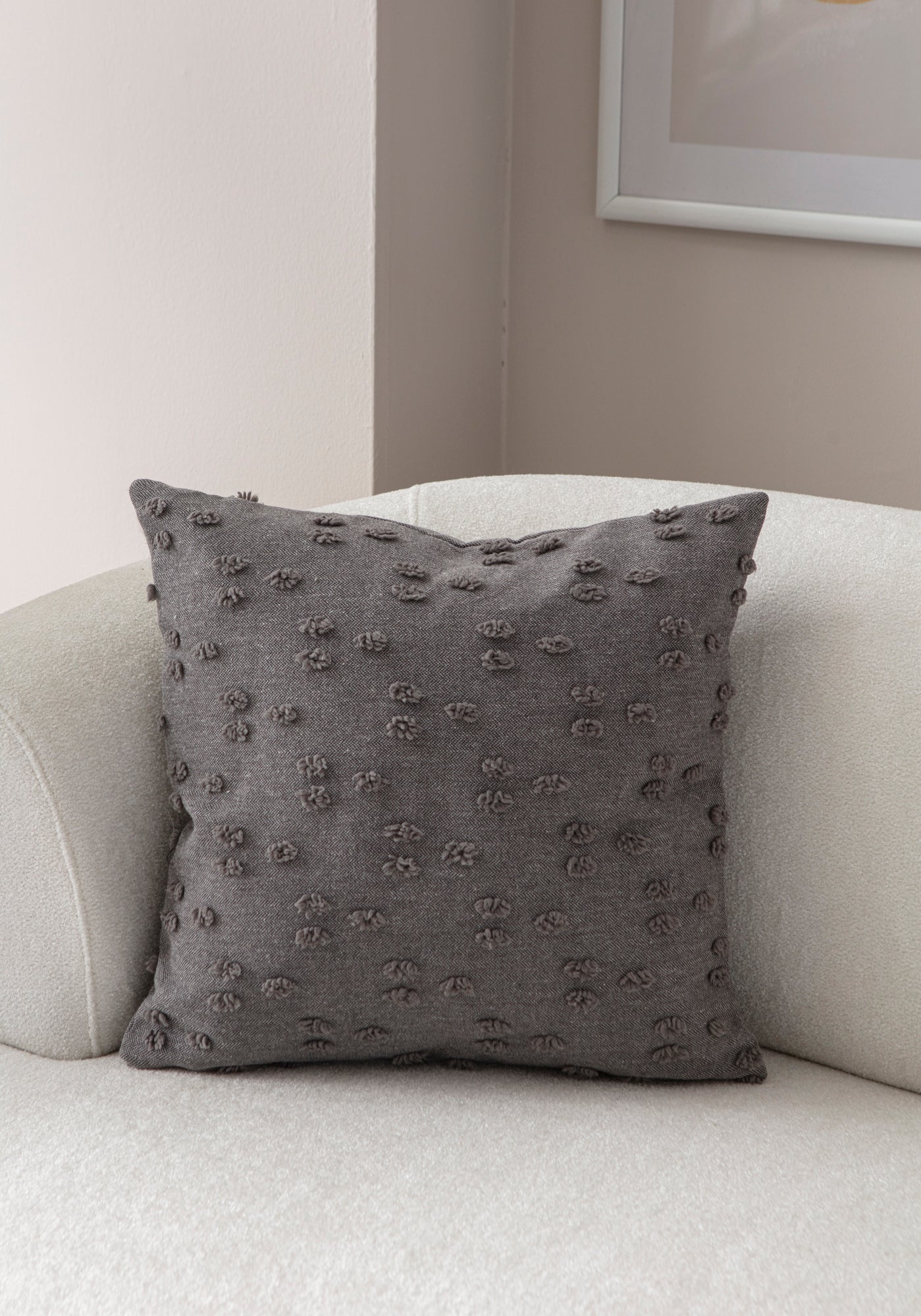 Puantiye çiçeği Kırlent Kılıfı - Puantiye Dokulu Dekoratif Yastık