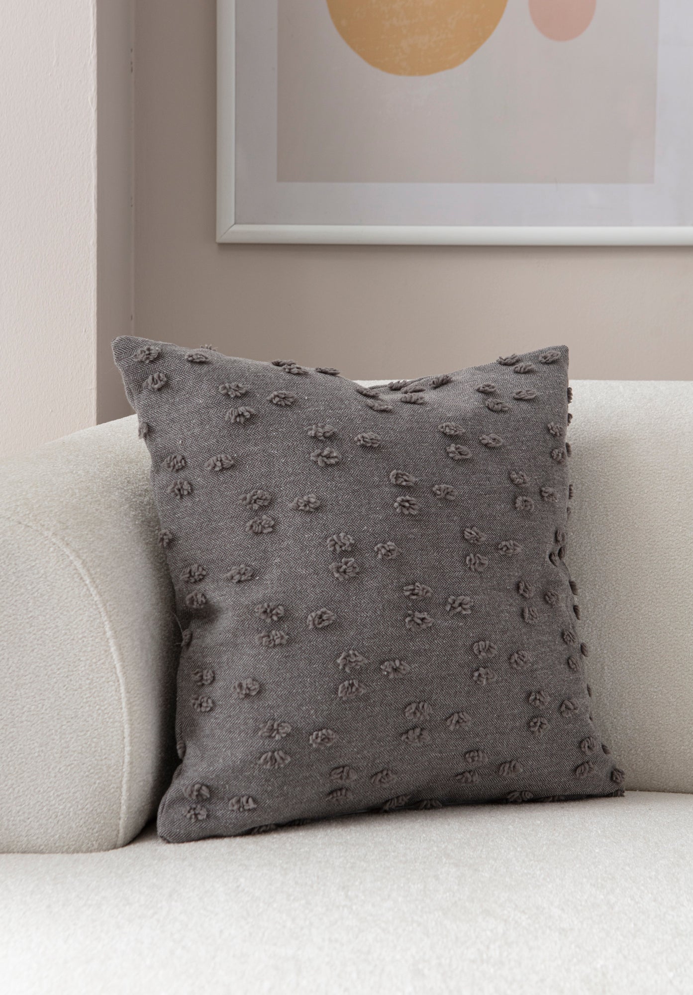 Puantiye çiçeği Kırlent Kılıfı - Puantiye Dokulu Dekoratif Yastık