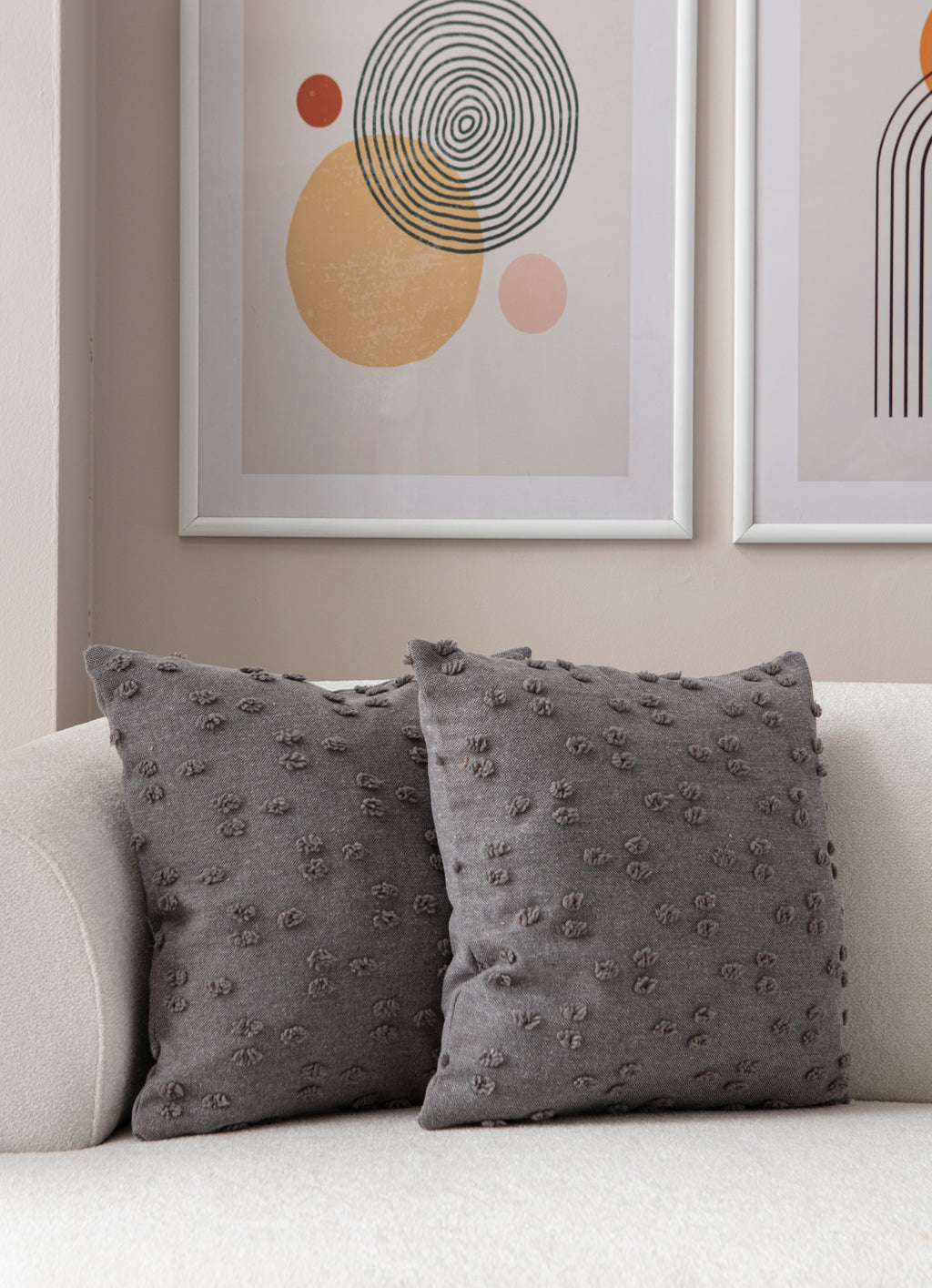 Puantiye çiçeği Kırlent Kılıfı - Puantiye Dokulu Dekoratif Yastık