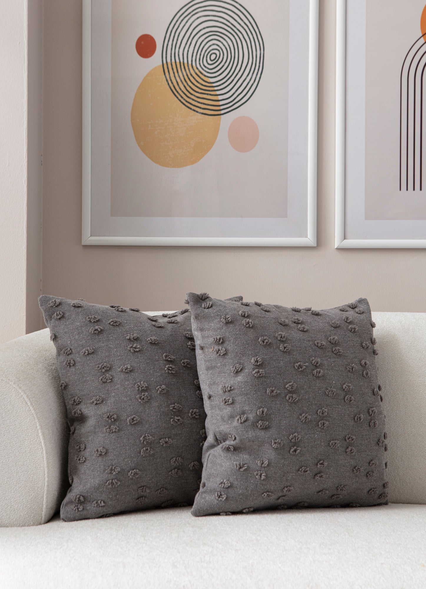 Puantiye çiçeği Kırlent Kılıfı - Puantiye Dokulu Dekoratif Yastık