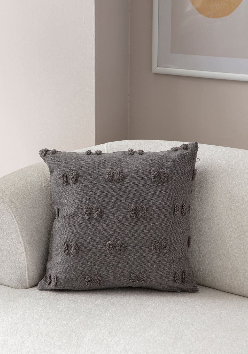 Fiyonk Puantiyeli Kırlent Kılıfı - Puantiye Dokulu Dekoratif Yastık